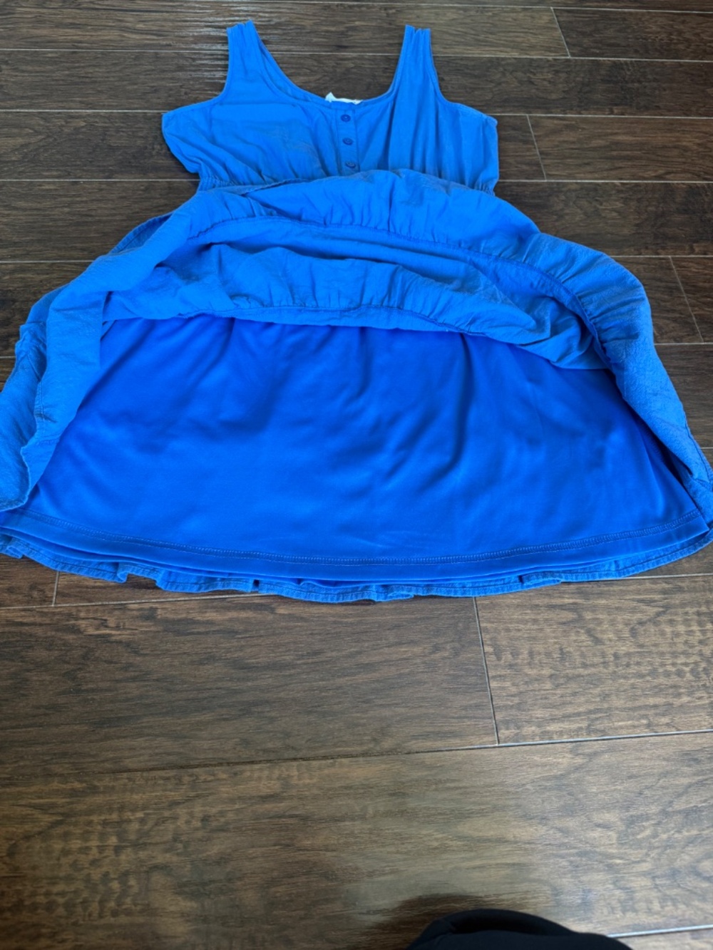 Altar’d State Blue Tiered Dress Smocked Waist Cotton Size L - Picture 9 of 11